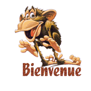Gif animé bienvenue singe